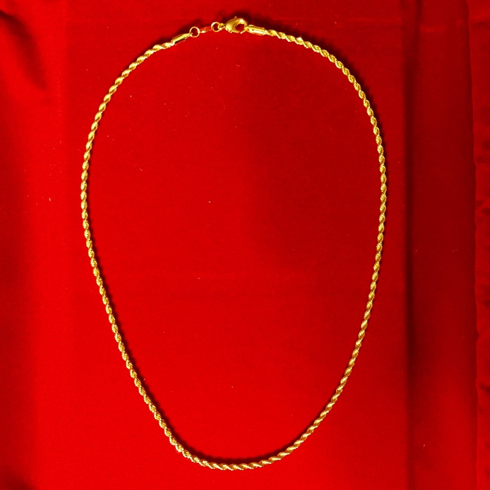 18kt Gold Plated Rope Necklace Chain - 45cm
