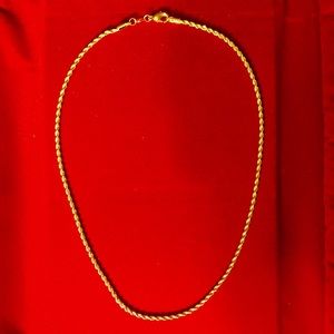 18kt Gold Plated Rope Necklace Chain - 45cm