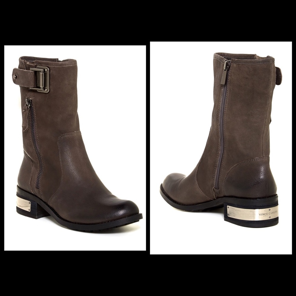 Vince Camuto grey leather Wayland books. 7.5