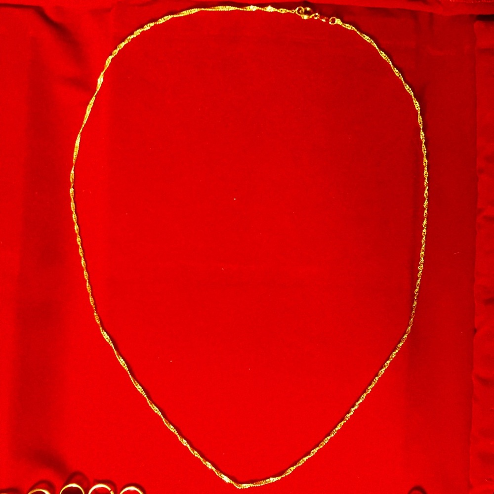 18 Gold Plated Singapore Necklace Chain-60cm