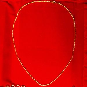 18 Gold Plated Singapore Necklace Chain-60cm