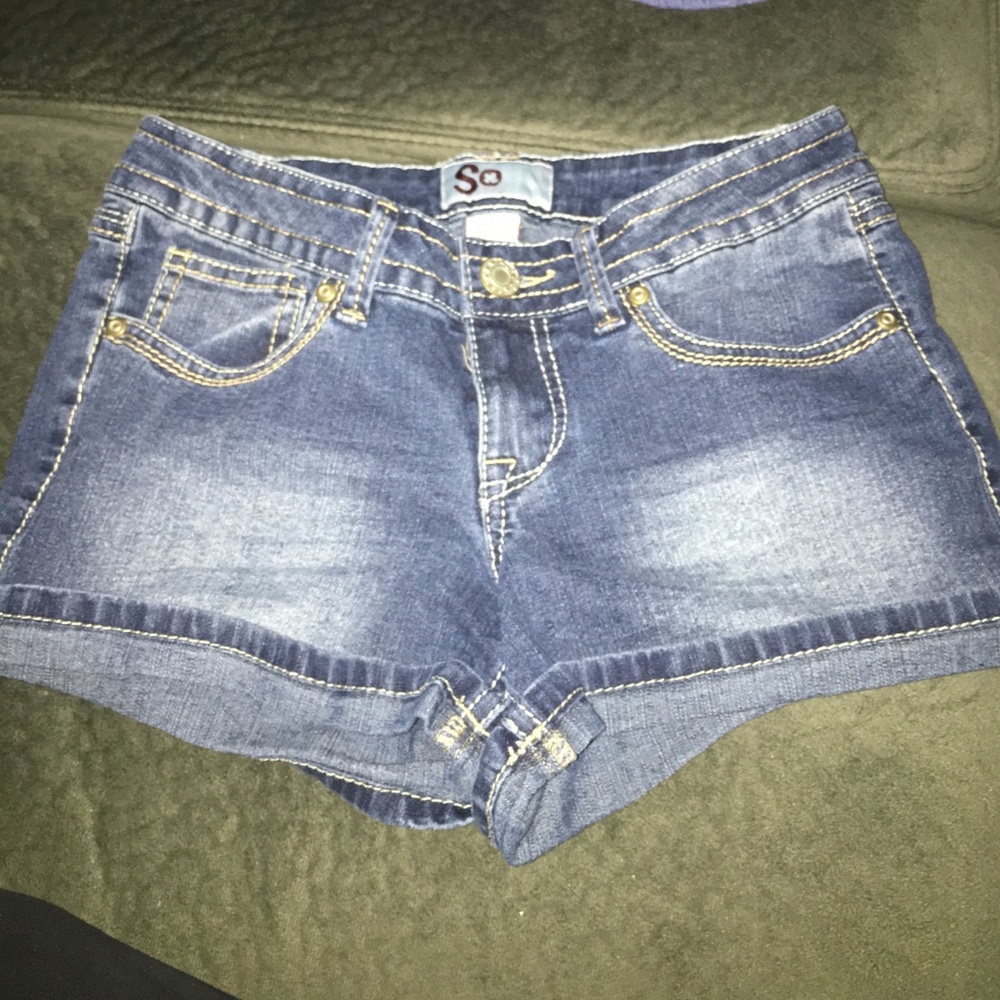 Dark blue jean shorts