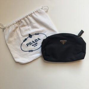 Prada Vela Square Nylon Bag Cosmetic Makeup Case
