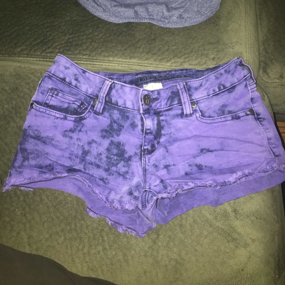 Purple & black Jean shorts
