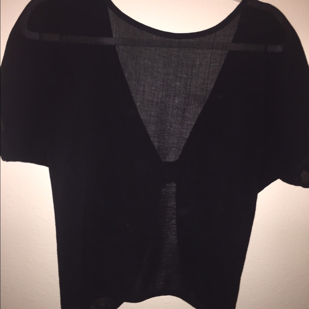 Beautiful sheer top with open back with bow