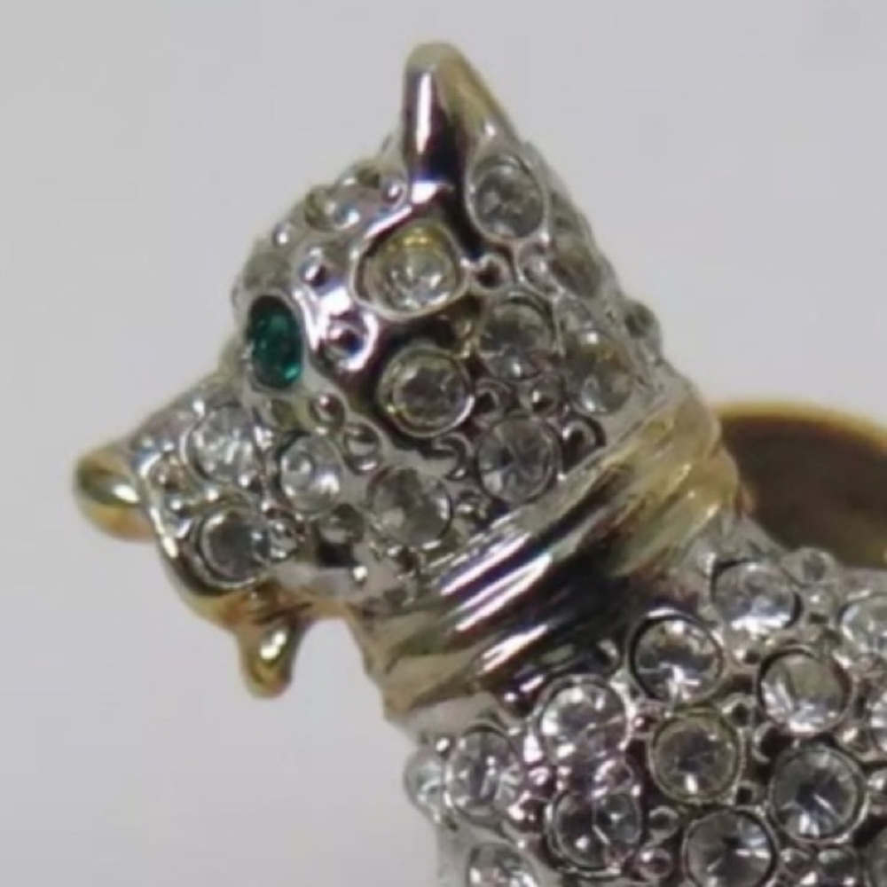 Vintage Rhinestone Scottie Dog Brooch