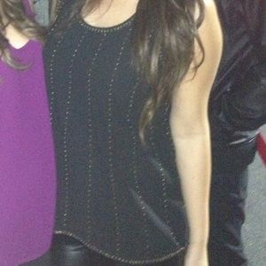 Black top with golden patterns