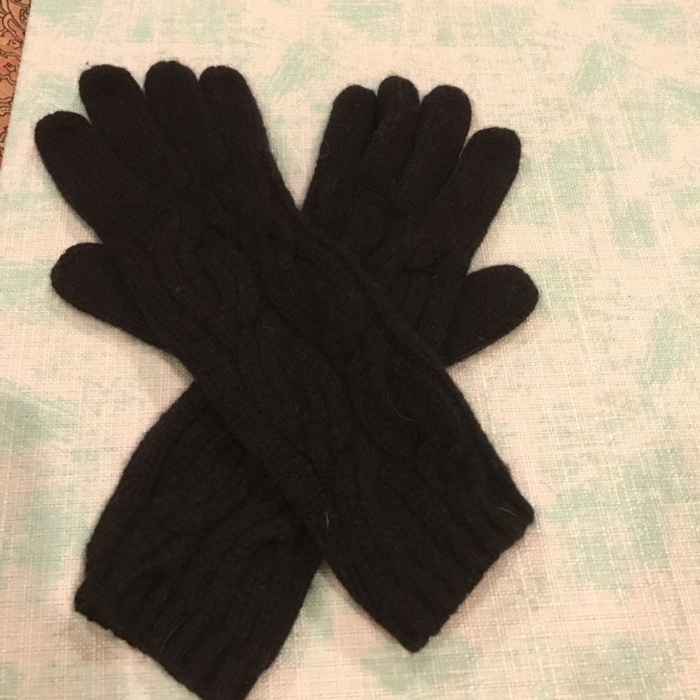 Black Cashmere Knit Gloves