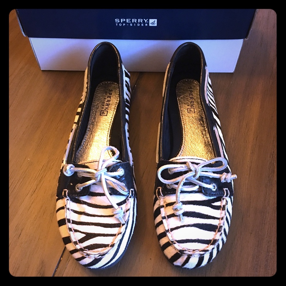 Sperry Topsider Zebra Fur Boat Shoes