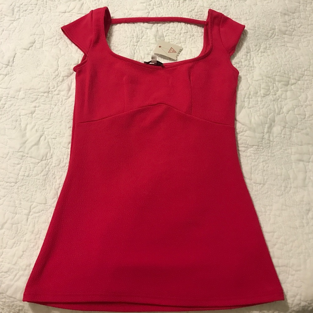 NWT Hot Pink Guess Top