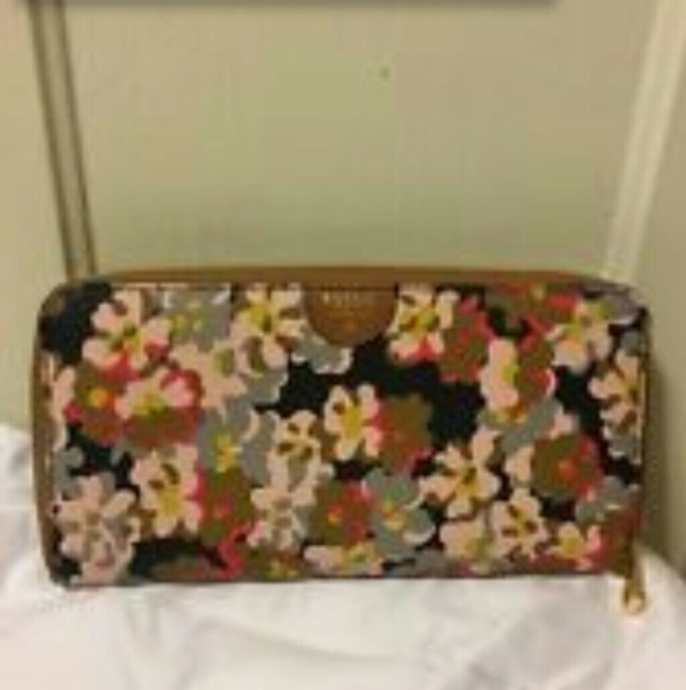 Floral Fossil Zip Around Wallet