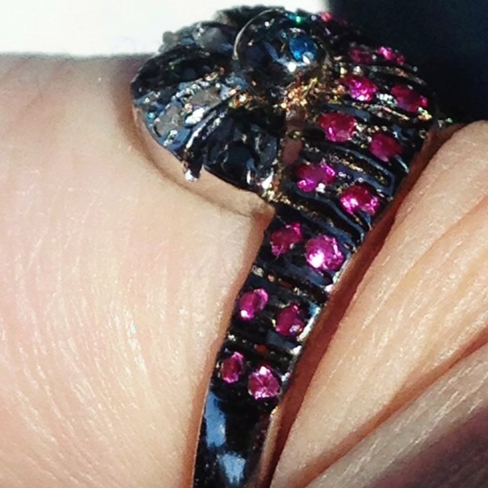 New!  Diamond + Austrian Crystal .925 Ring - 8 - Picture 4 of 8