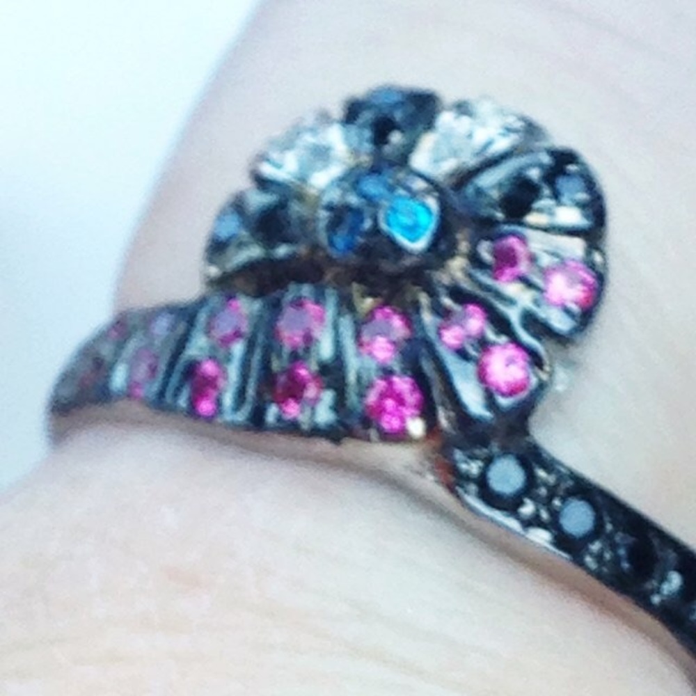 New!  Diamond + Austrian Crystal .925 Ring - 8 - Picture 5 of 8