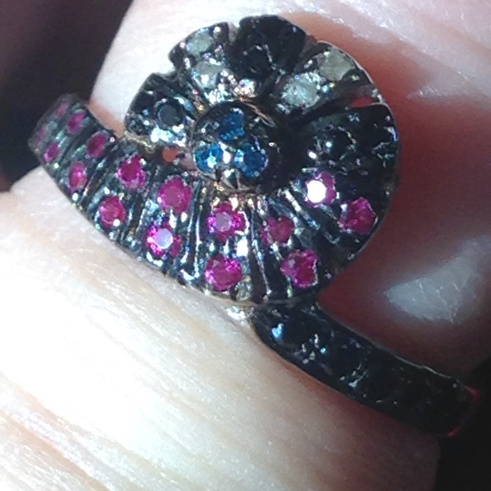 New!  Diamond + Austrian Crystal .925 Ring - 8 - Picture 8 of 8