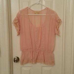 Vera Wang Chiffon Peplum Blouse