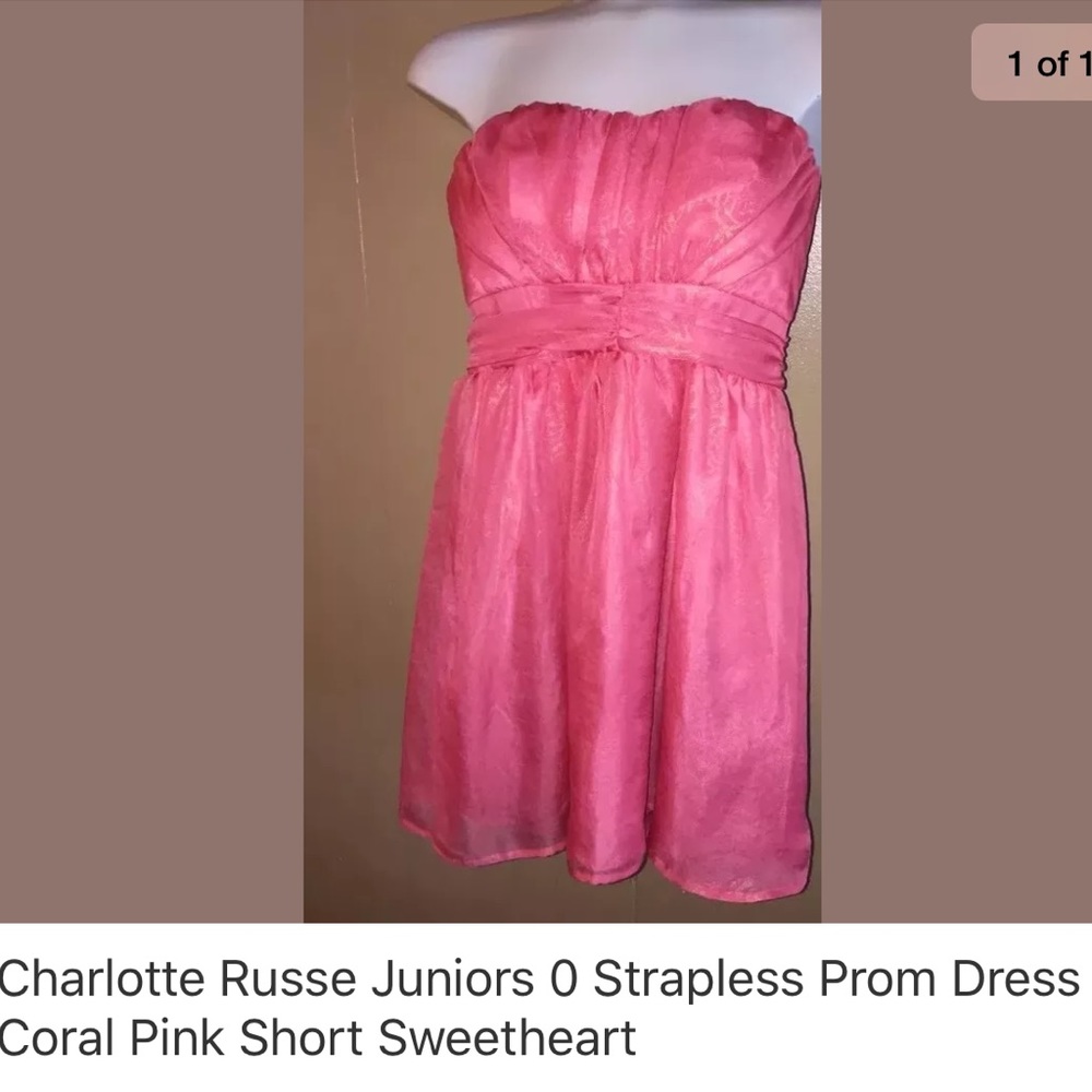 Charlotte Russe juniors 0 prom dress - strapless