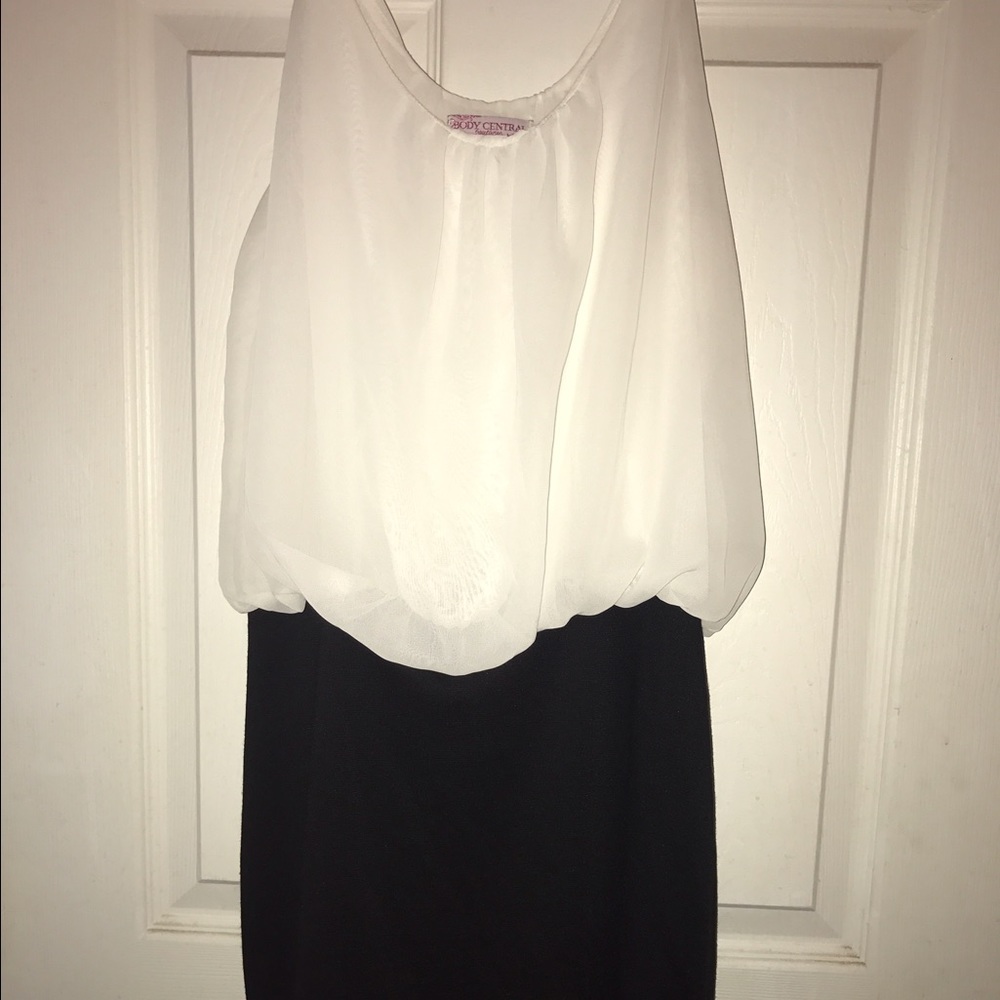 White and black dress