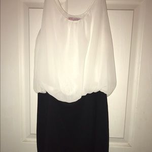 White and black dress