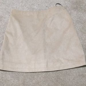 Faux suede nude skirt