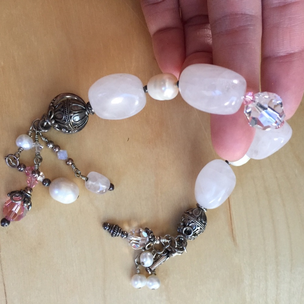 Girl’s Christmas Natural Gemstone & Charm Bracelet