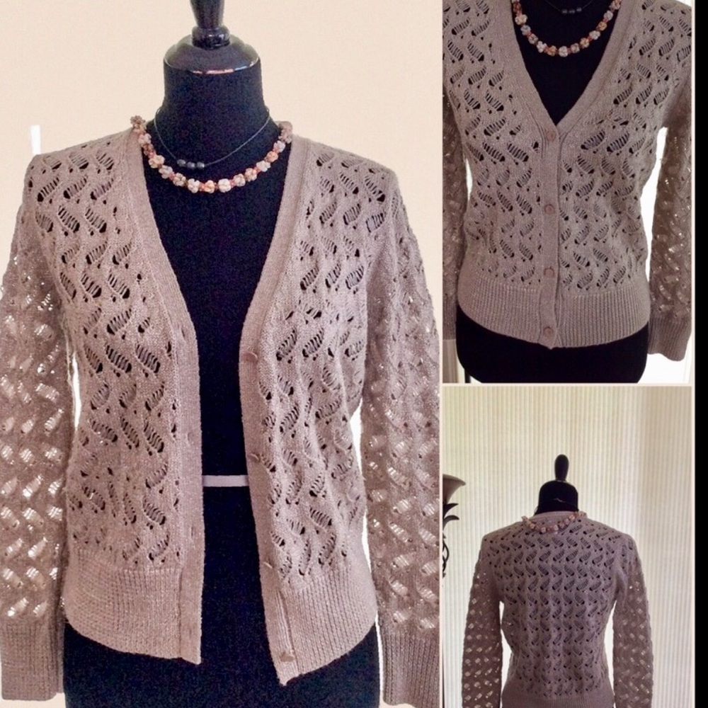 Vivian Tam Gold Metallic Thread Sweater