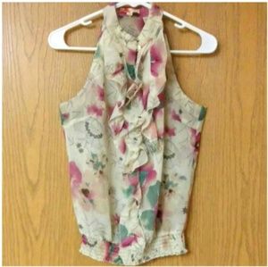 21 Choker-Style Ruffle Front Sleeveless Top