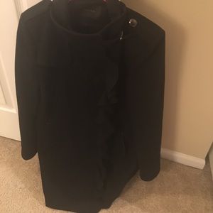 Tahari black wool coat