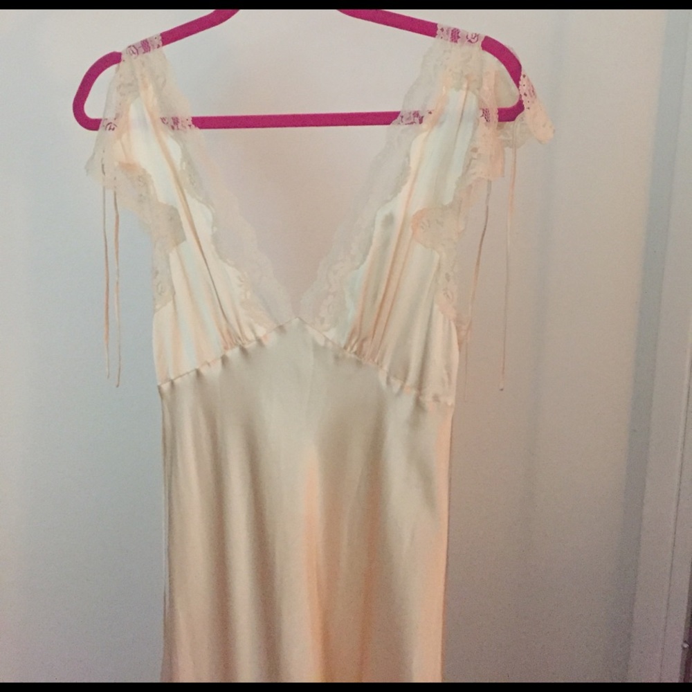 Cream floor length slip dress