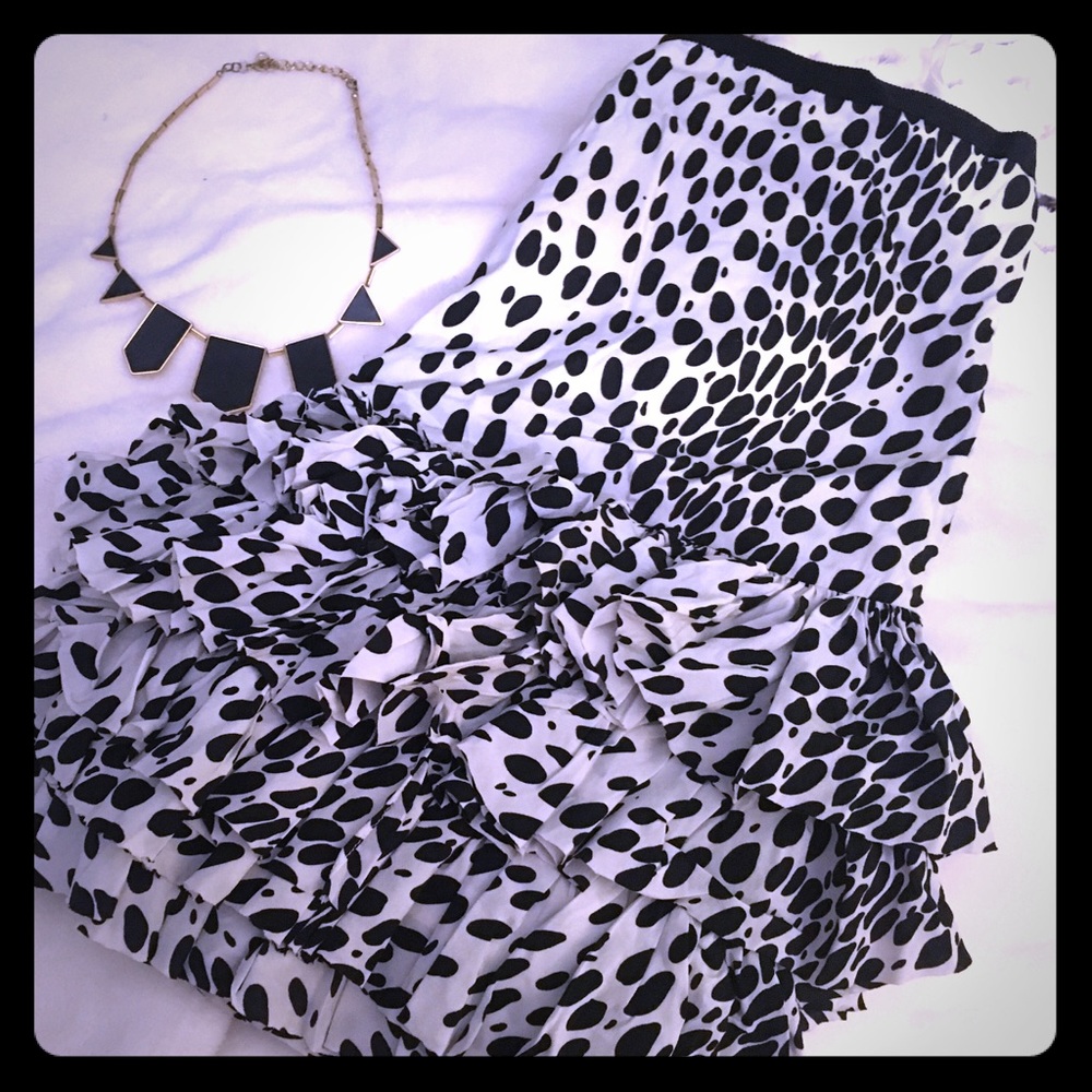 DKNY leopard print ruffle skirt