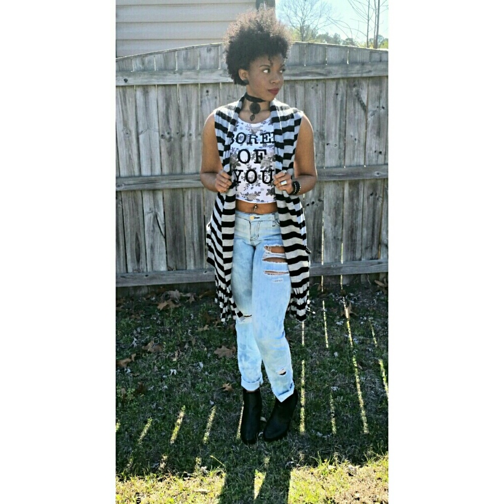 Taylor and Lord Sleeveless Scarf Cardigan