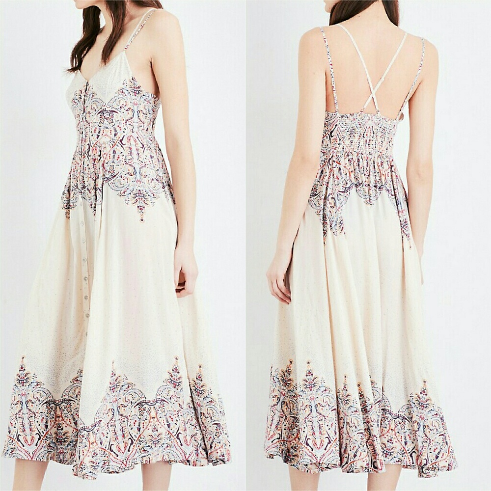 "SOLD Fancy That"⚘ Printed Poplin Midi Dress