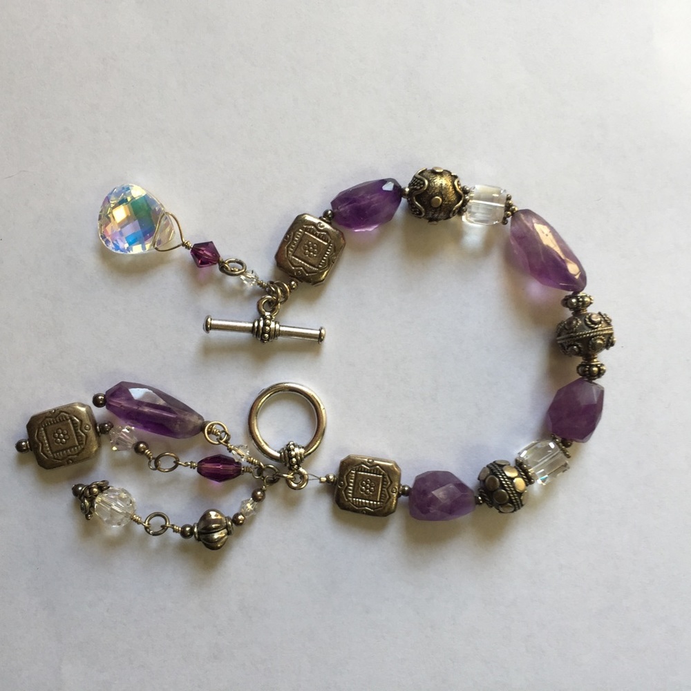 Girl’s Christmas Natural Gemstone & Charm Bracelet
