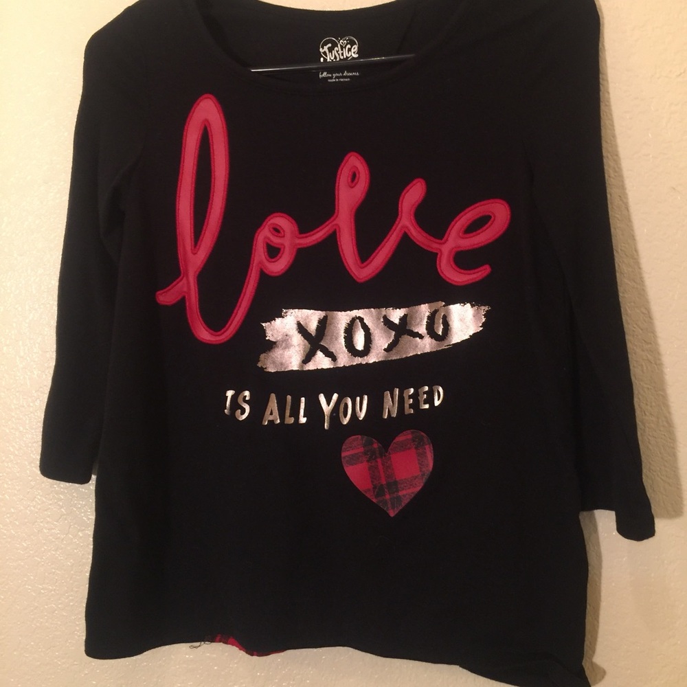 Cute Black Justice Brand Top Girls Size 10
