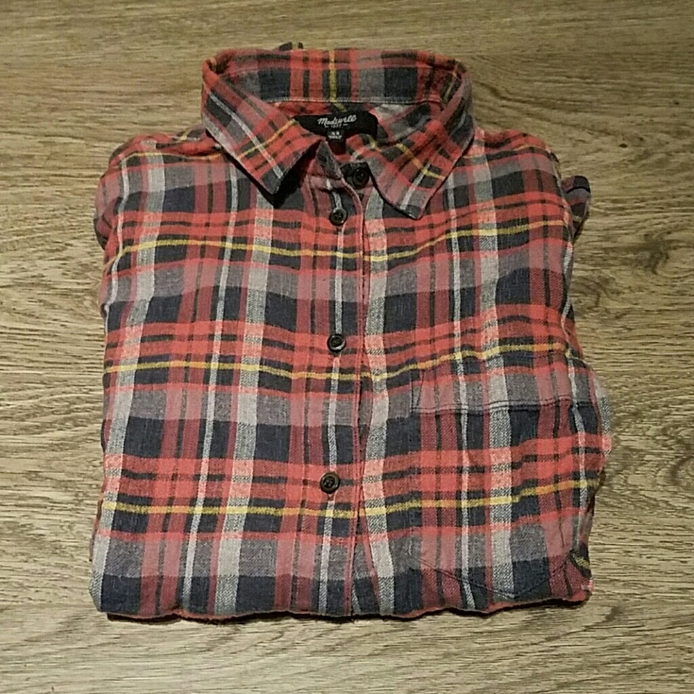 Madewell plaid flannel button-up