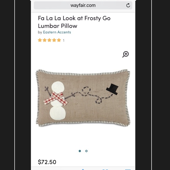 Eastern Accents LumbarPillow FaLaLa Jack Frost NWT - Picture 4 of 5