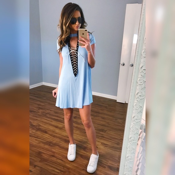 LAST ONE !! Sophia Lace Up Dress   - Picture 2 of 5