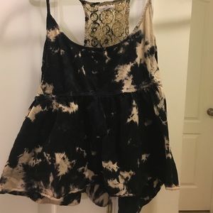 Tank top black bleached
