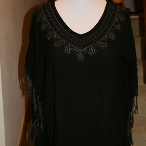 Black Fringed Top