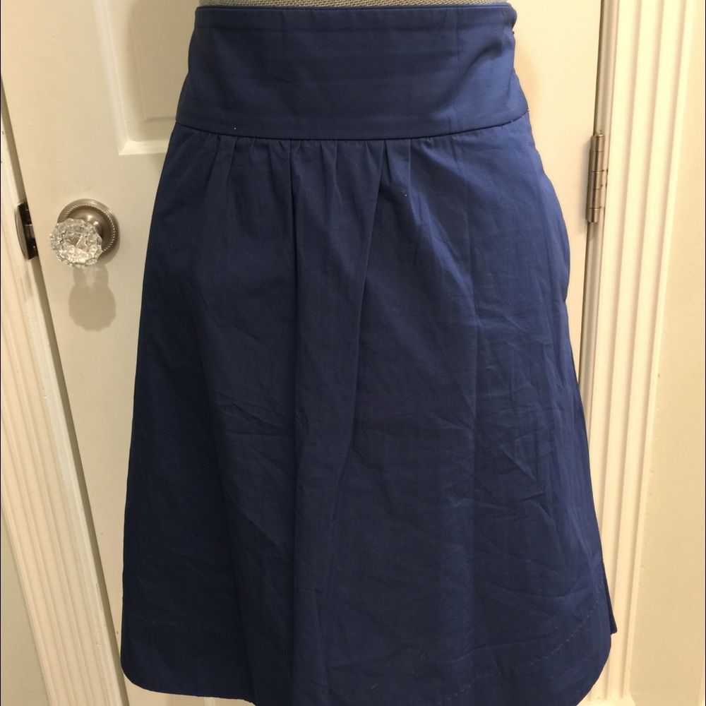 J. Crew Blue A-line Skirt With Pockets