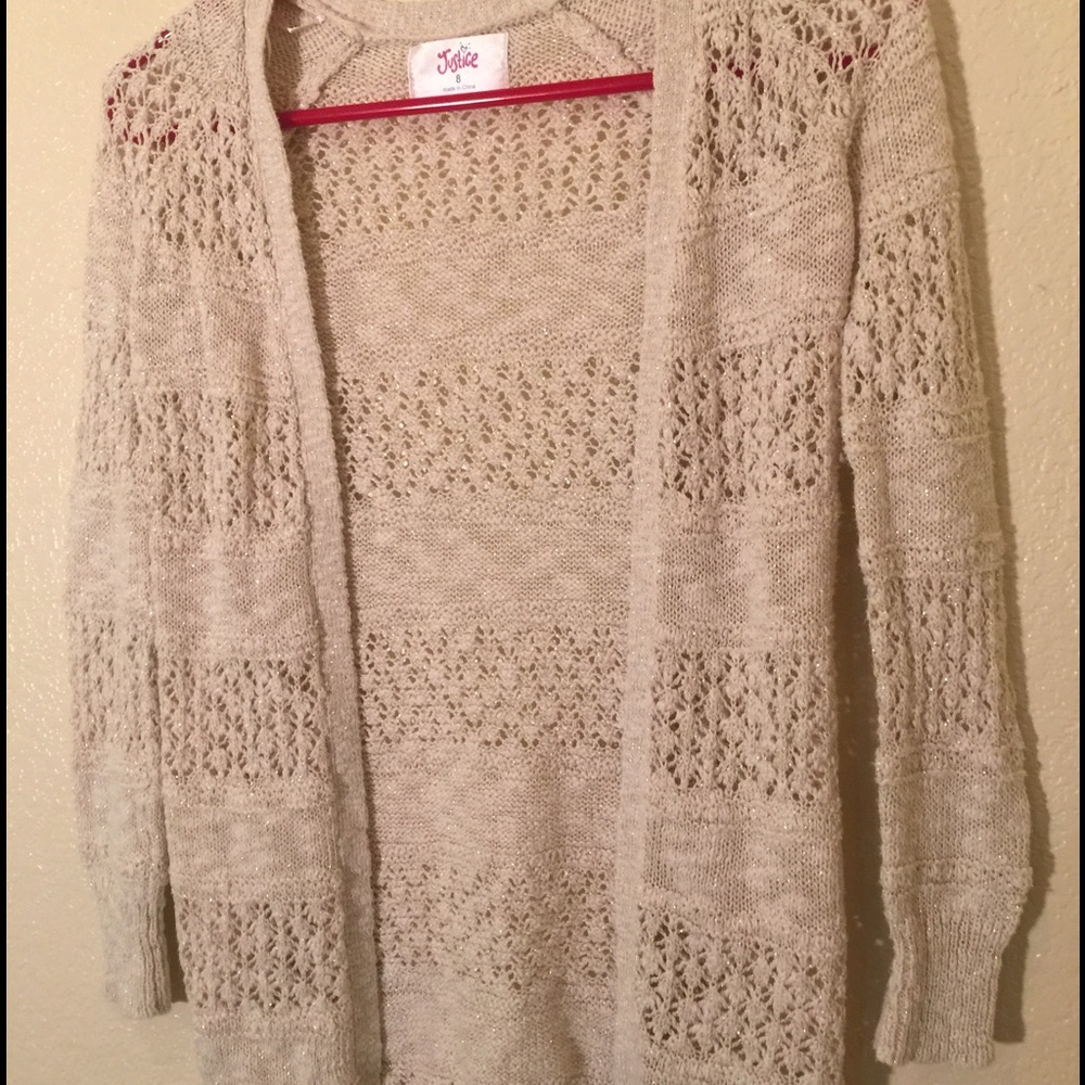 Cream Colored Cardigan Justice Brand Girls Size 8