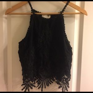 Black Pacsun cropped halter tank top