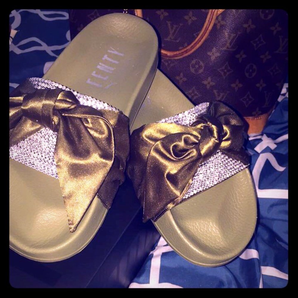 Custom Rihanna Fenty Bow Slides
