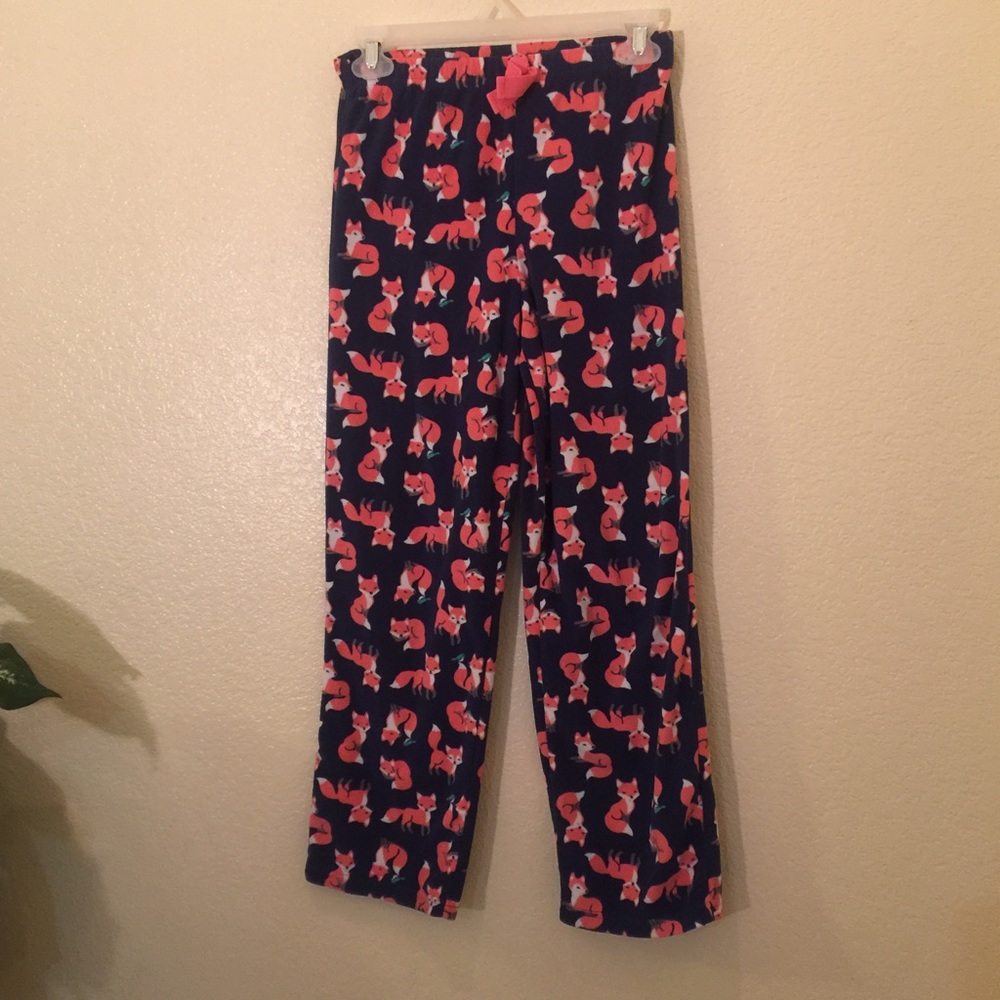 Adorable Navy Blue Fox Print Pajama Pants