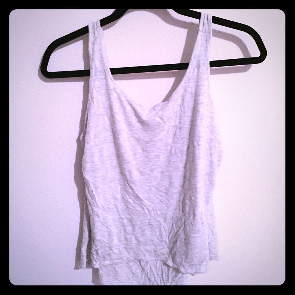 Light grey jersey loose tank with low back