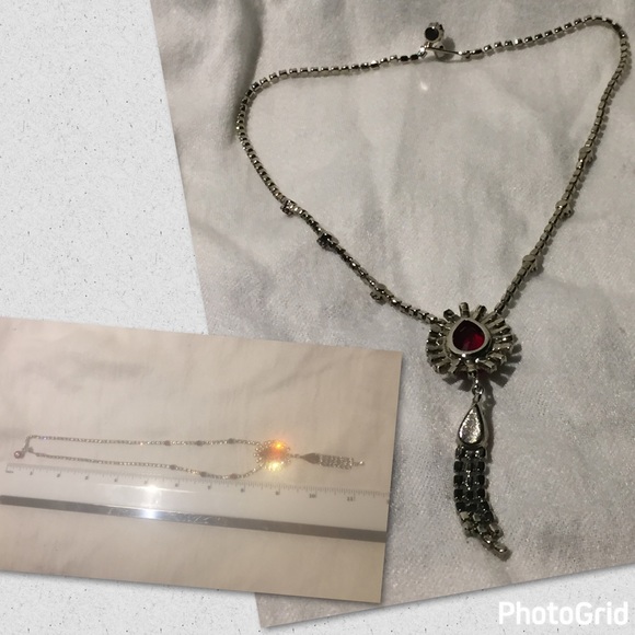 Ruby & White Stone Costume Jewelry - Picture 4 of 4