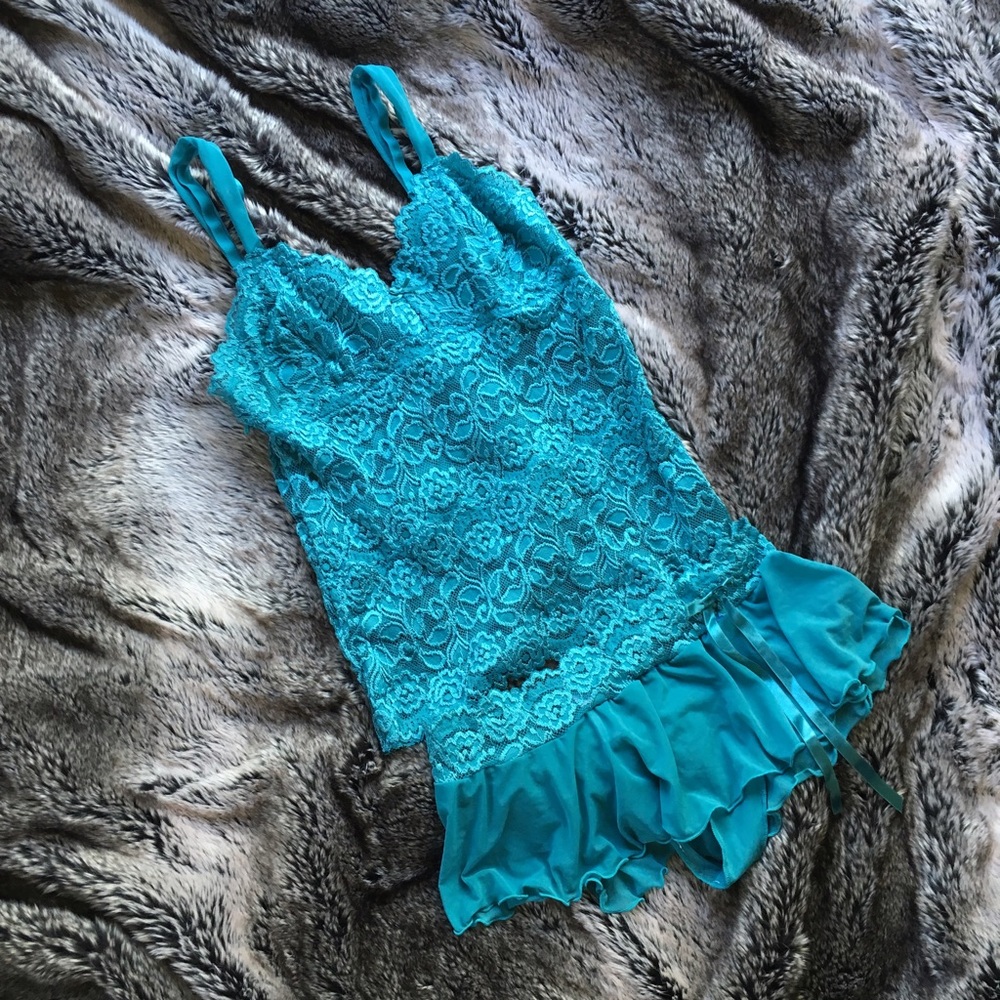 Teal Lace Lingerie Set
