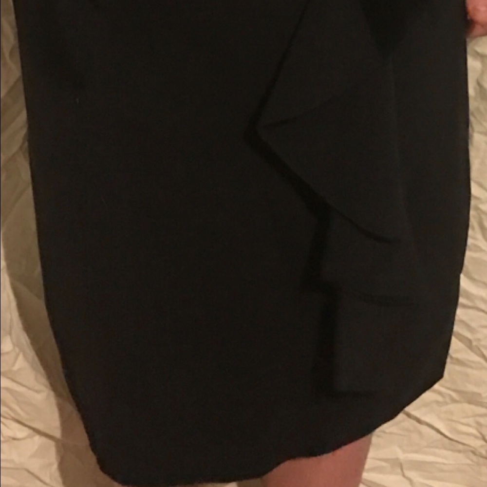 Black pencil skirt with sassy ruffle detail
