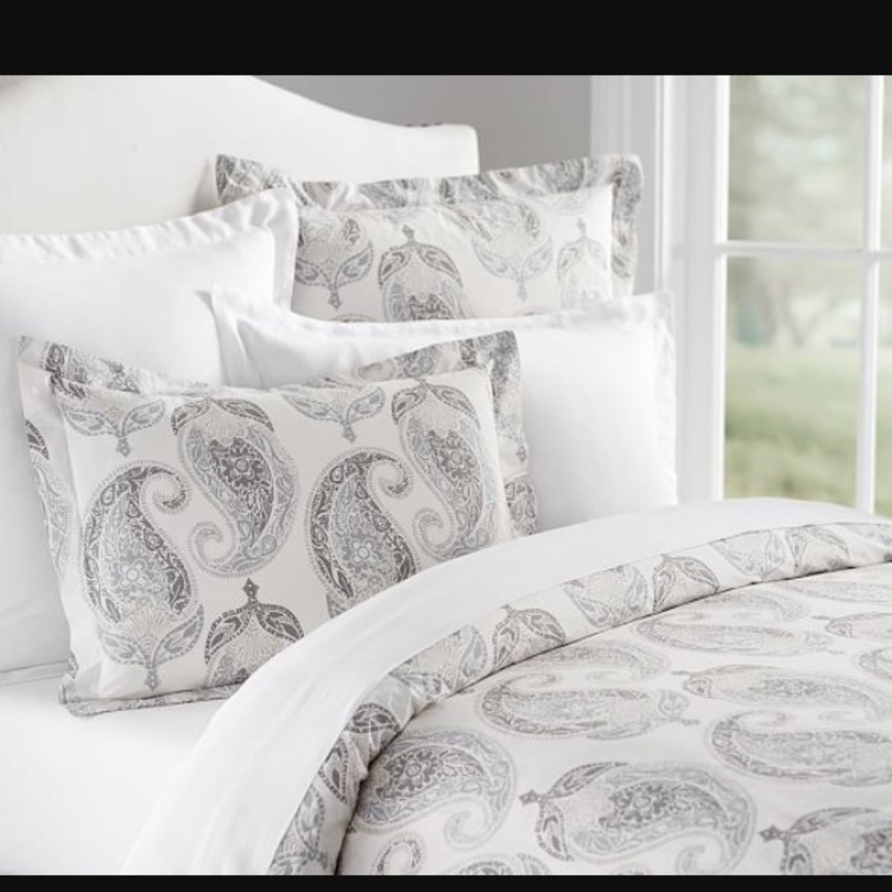Pottery Barn duvet and shams