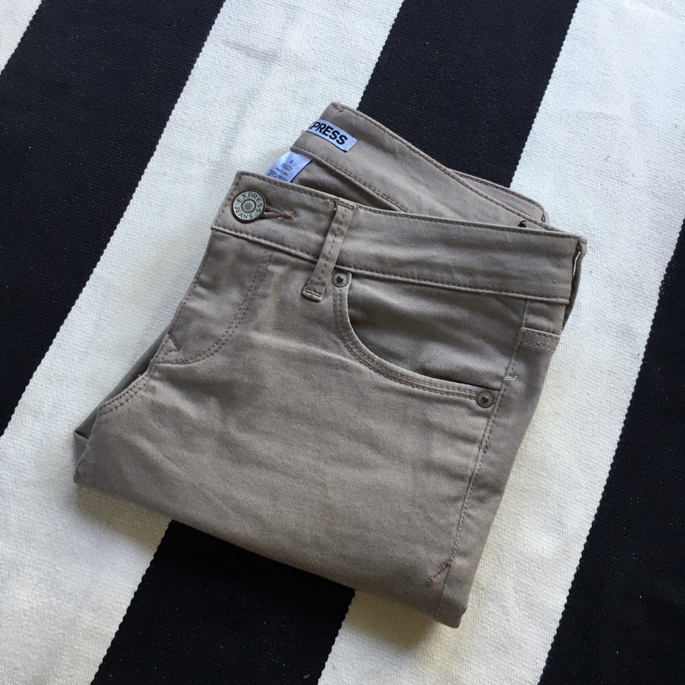 Express Taupe Skinny Jeans