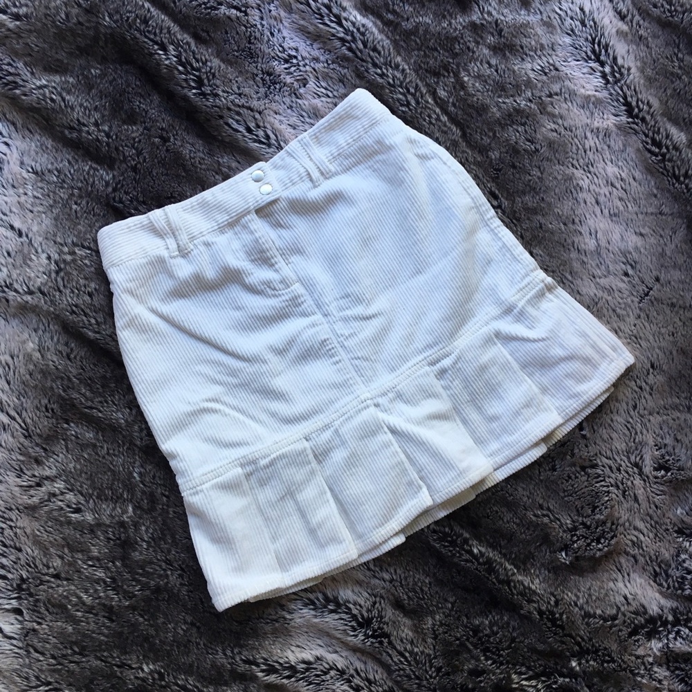 LOFT White Corduroy Skirt